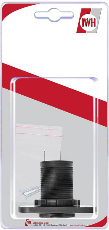 IWH Einbau-Steckdose 12/24 Volt Belastbarkeit Strom max.=20A 12 - 24 V/DC