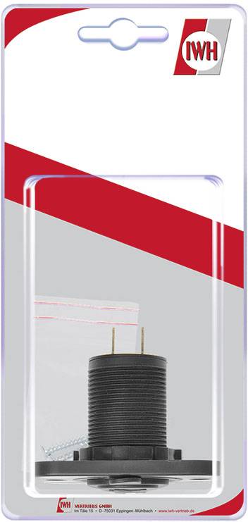 IWH USB Einbau-Steckdose 12/24 Volt 2100mA Belastbarkeit Strom max.=2.1 A 12 oder 24 V/DC