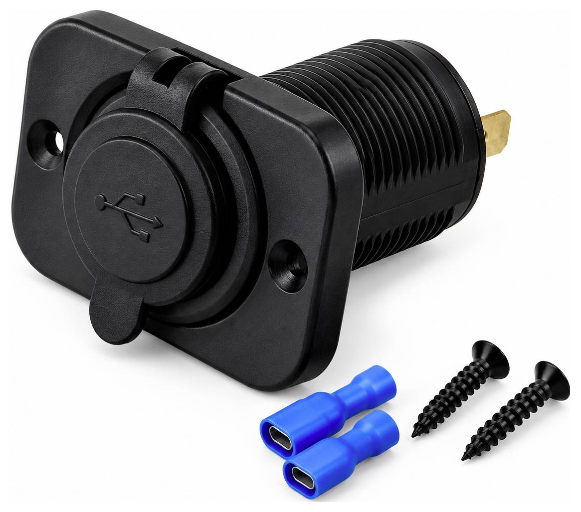 IWH USB Einbau-Steckdose 12/24 Volt 2100mA Belastbarkeit Strom max.=2.1A 12 oder 24 V/DC