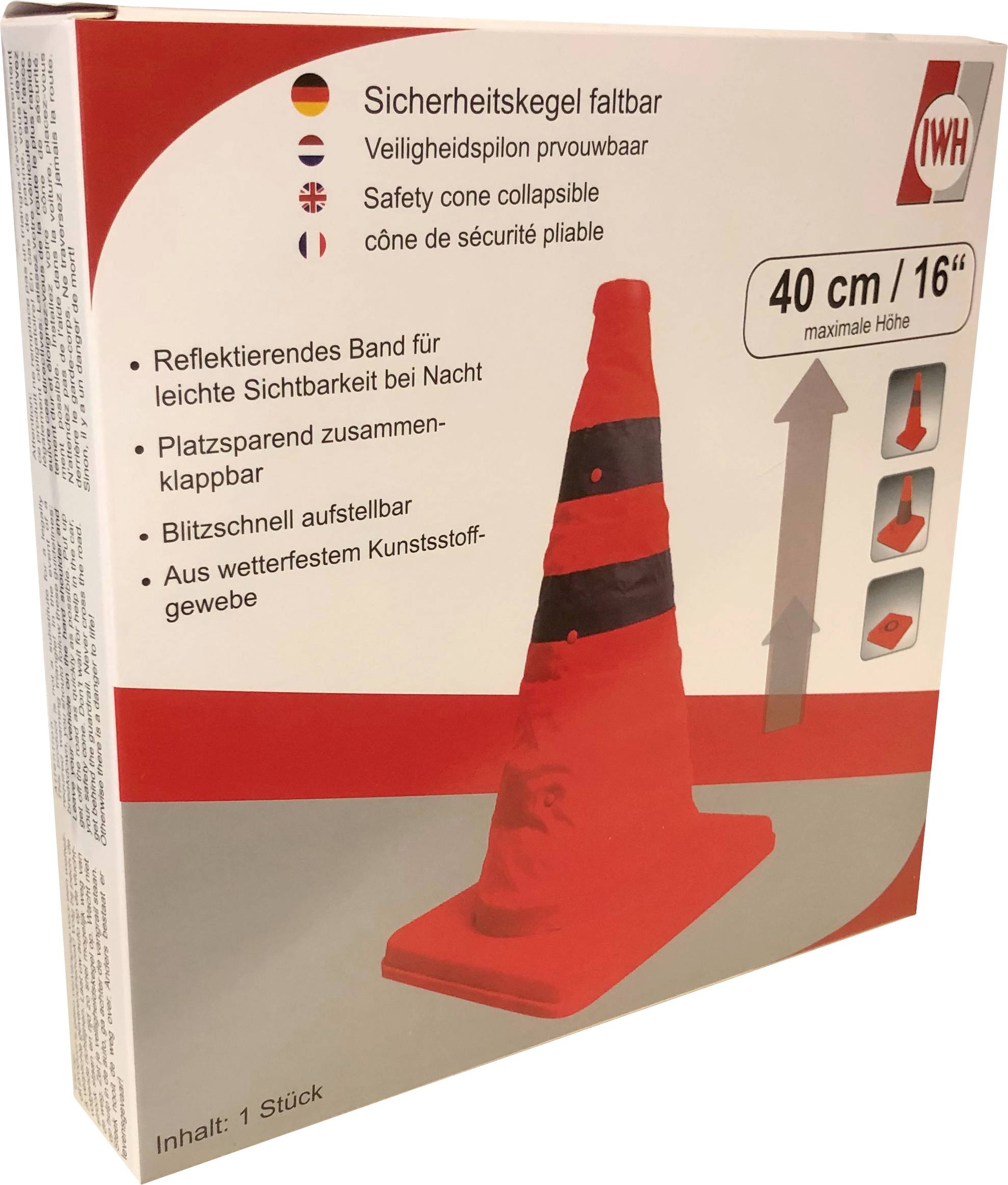 IWH 019209 Leitkegel Bus, Freizeit, Lkw, Motorrad, Pkw, Quad, SUV, Van, Wohnmobile 1St.