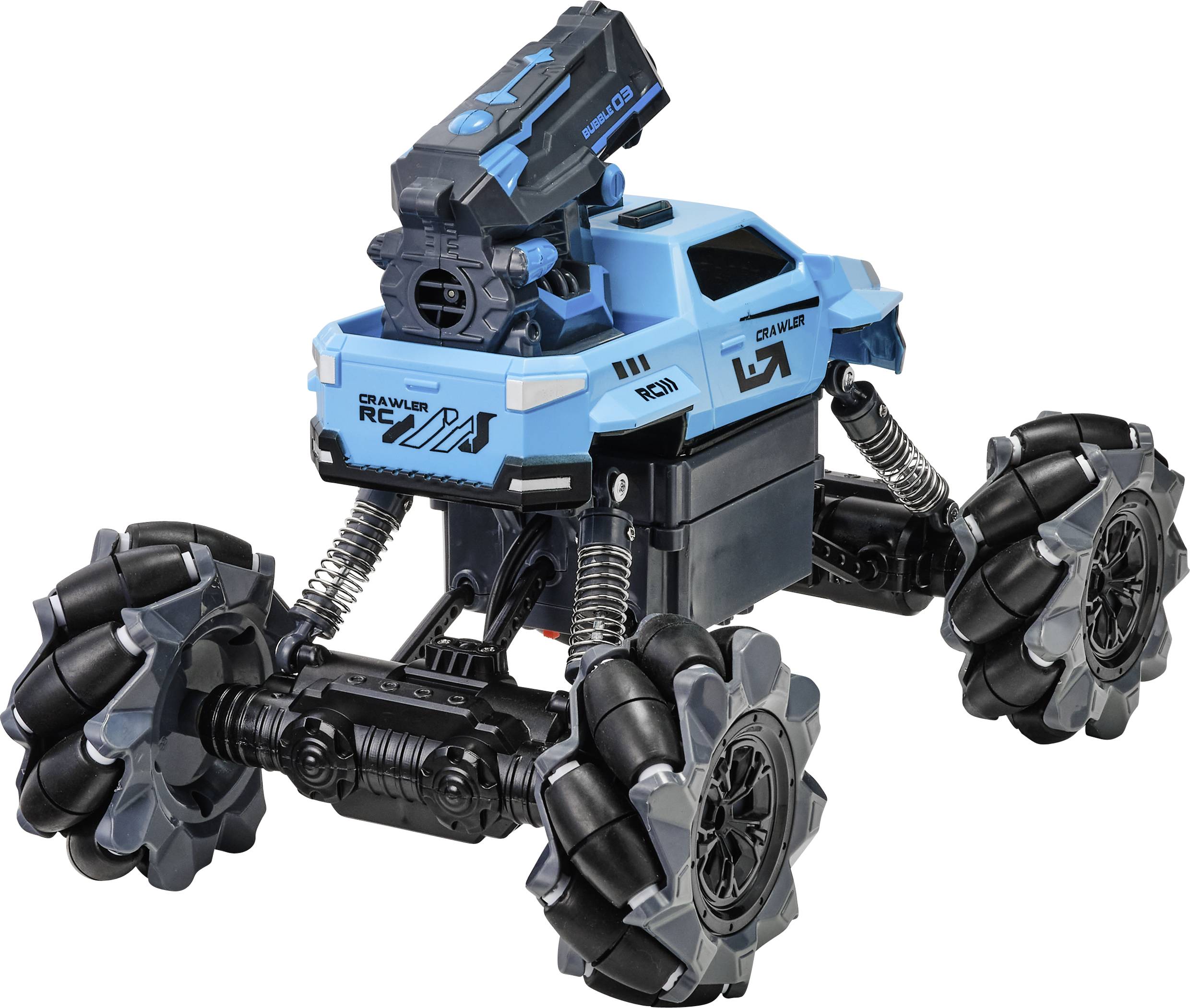 2-in-1 Crawler mit Wasserstrahl und Seifenblasen RC Einsteiger Modellauto Elektro Crawler Allradantrieb (4WD) inkl. Akku und