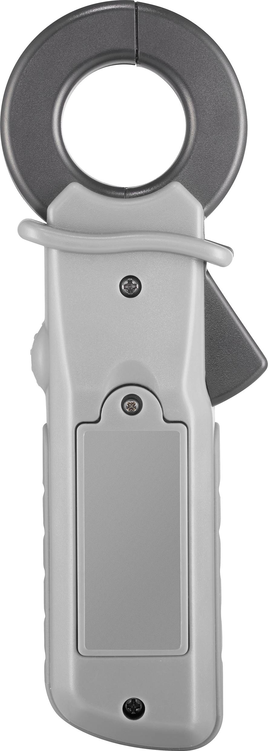 Ein grauer Sicherheitsmesser mit rundem Griff und Schutzklinge, geeignet zum sicheren Schneiden von Verpackungen und Materialien.