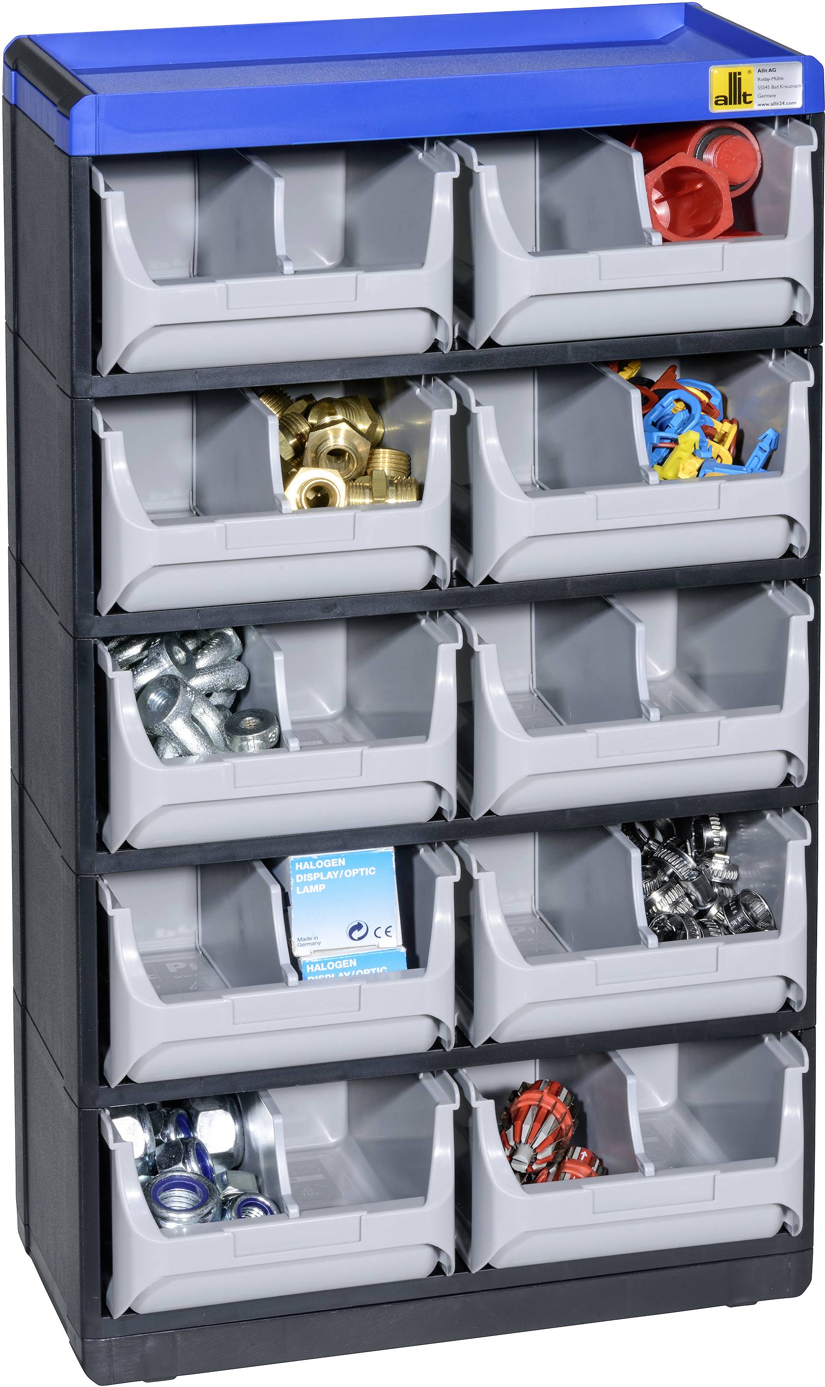 Allit 464630 Kleinteilmagazin VarioPlus Pro 53/20 (B x H x T) 300 x 525 x 165mm Schwarz, Grau, Blau 1St.