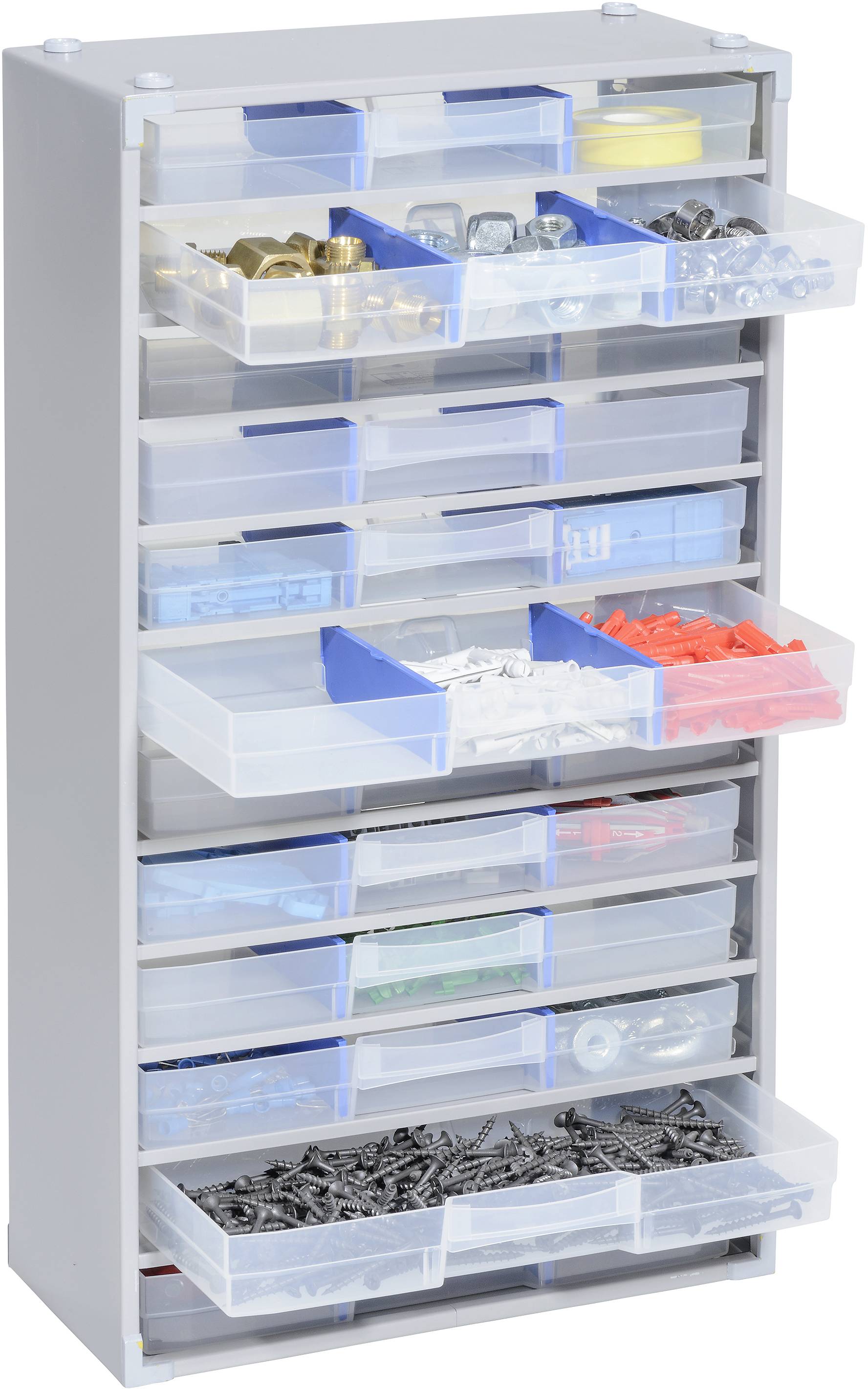 Allit 464800 Kleinteilmagazin VarioPlus ProM 57/36 (B x H x T) 300 x 565 x 140mm Silber, Transparent 1St.