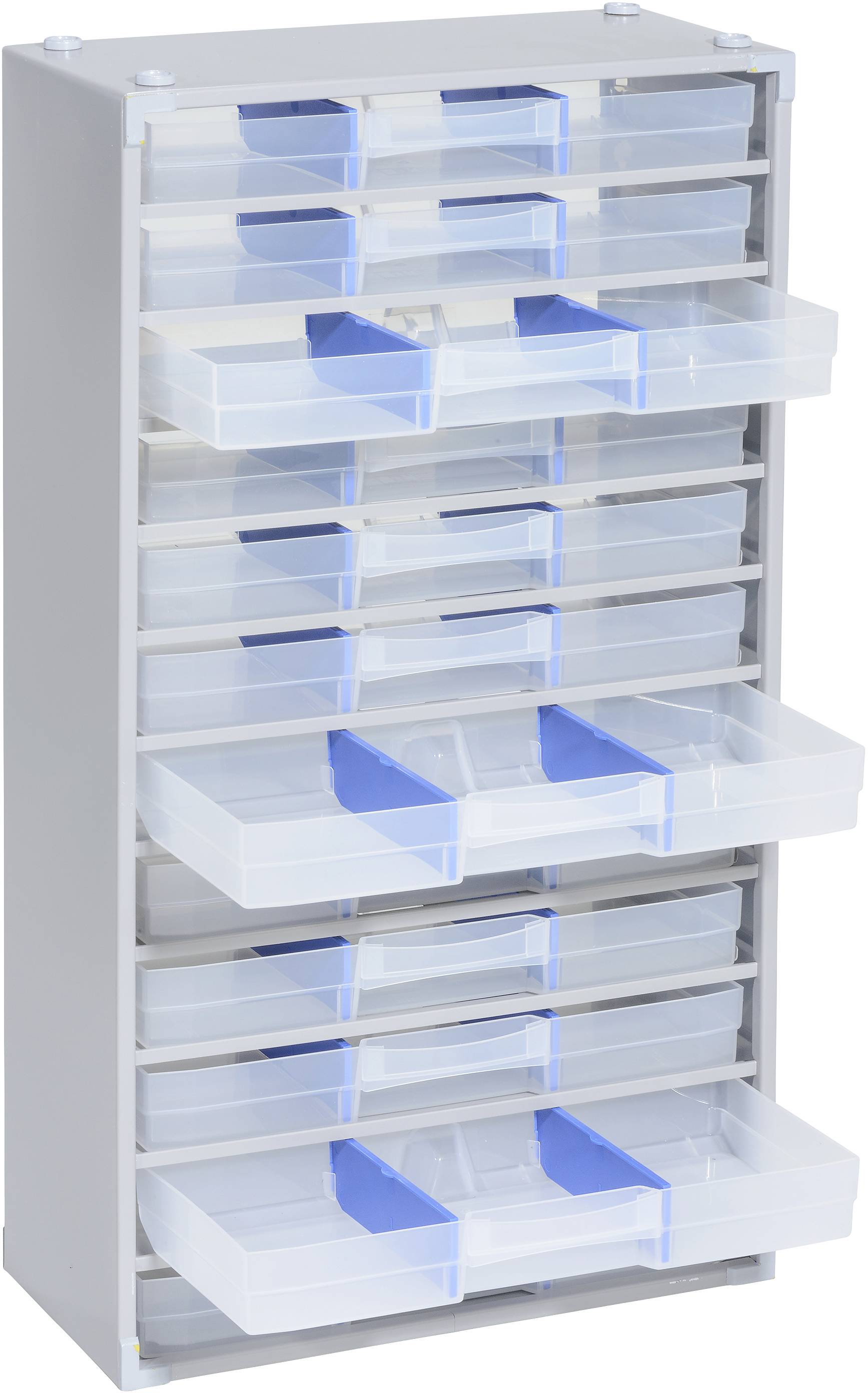 Allit 464800 Kleinteilmagazin VarioPlus ProM 57/36 (B x H x T) 300 x 565 x 140mm Silber, Transparent 1St.