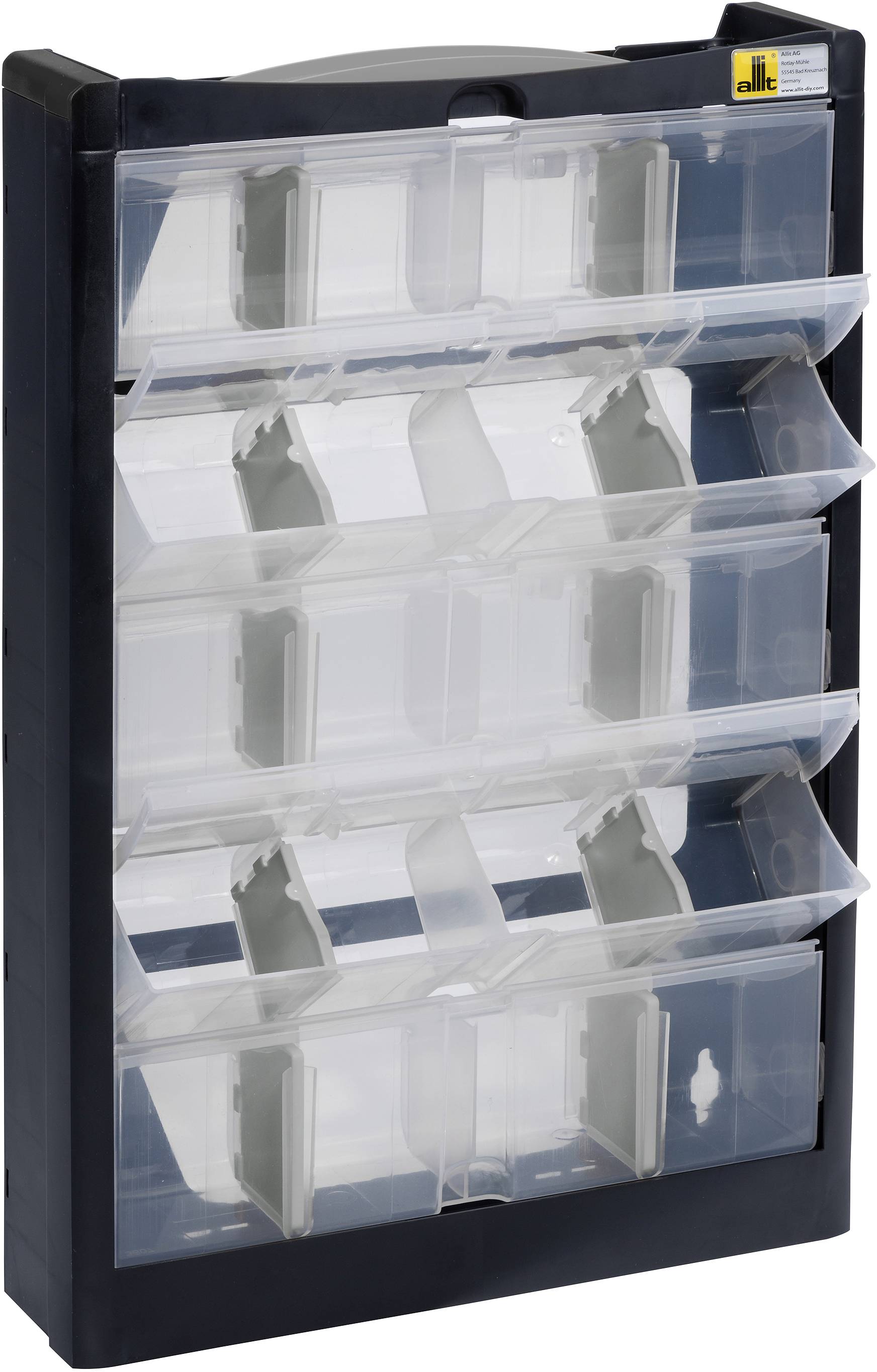 Allit 466250 Kleinteilmagazin (B x H x T) 300 x 465 x 80 mm Schwarz, Grau 1 St.