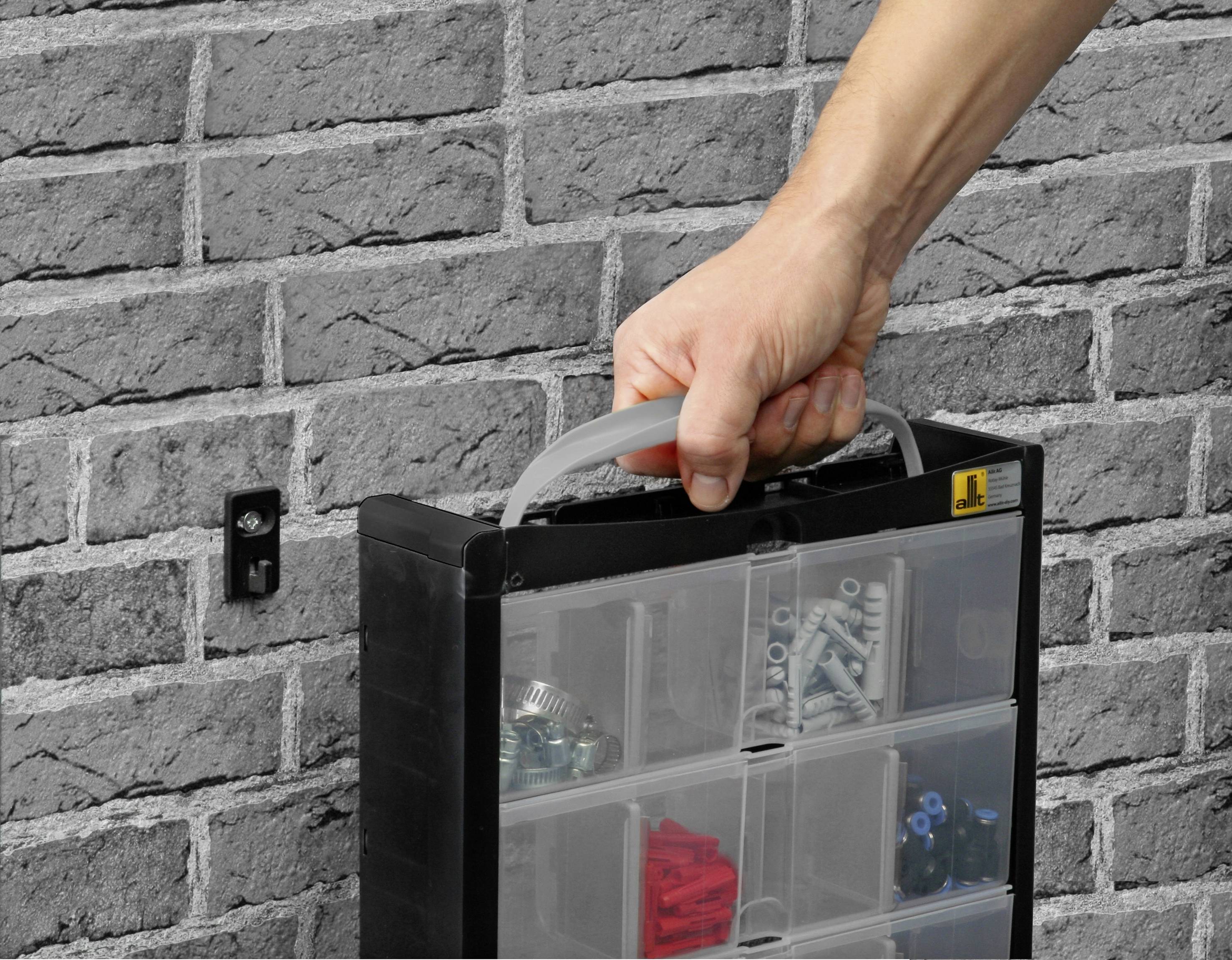 Allit 466250 Kleinteilmagazin (B x H x T) 300 x 465 x 80mm Schwarz, Grau 1St.