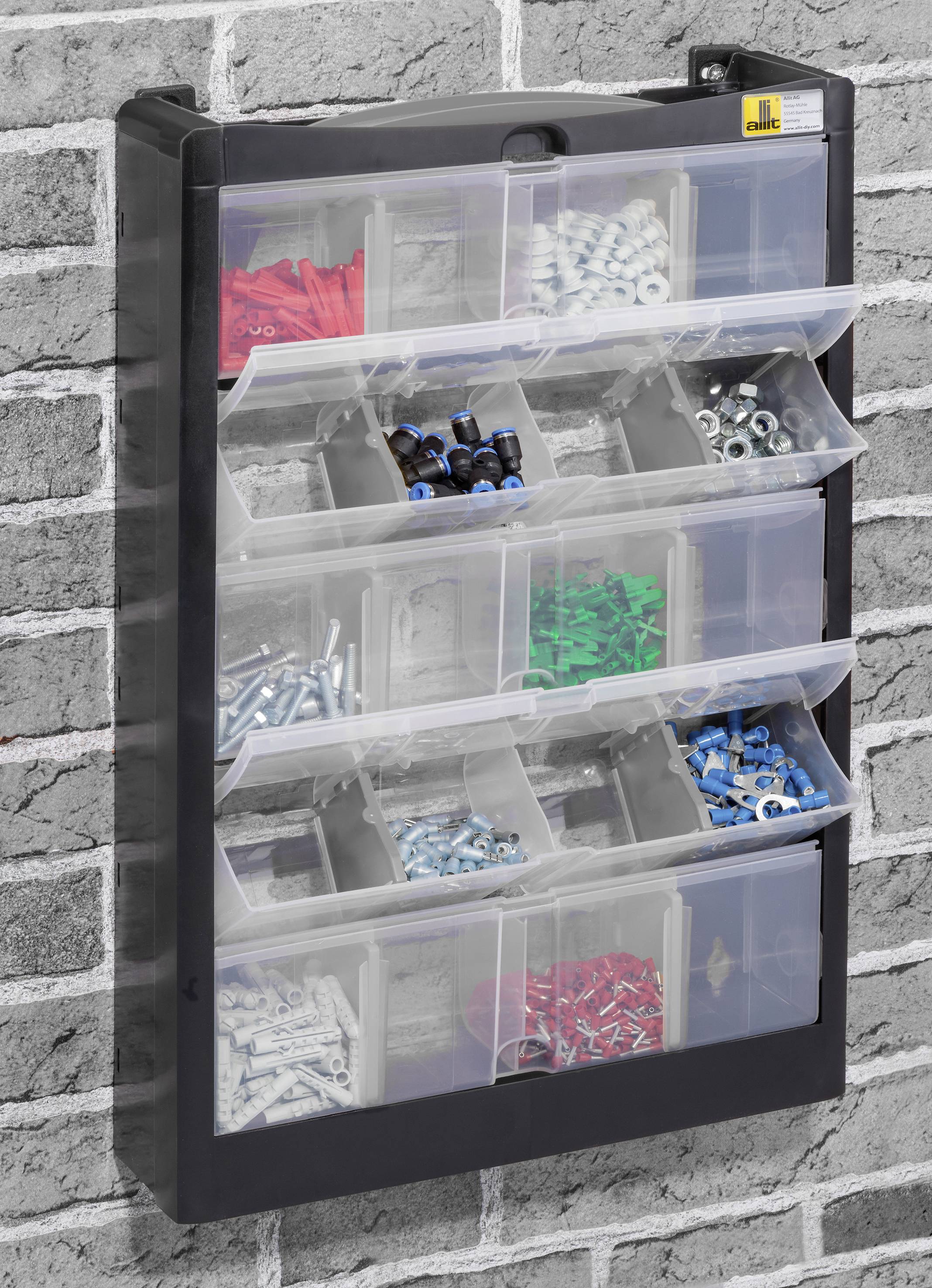 Allit 466250 Kleinteilmagazin (B x H x T) 300 x 465 x 80mm Schwarz, Grau 1St.