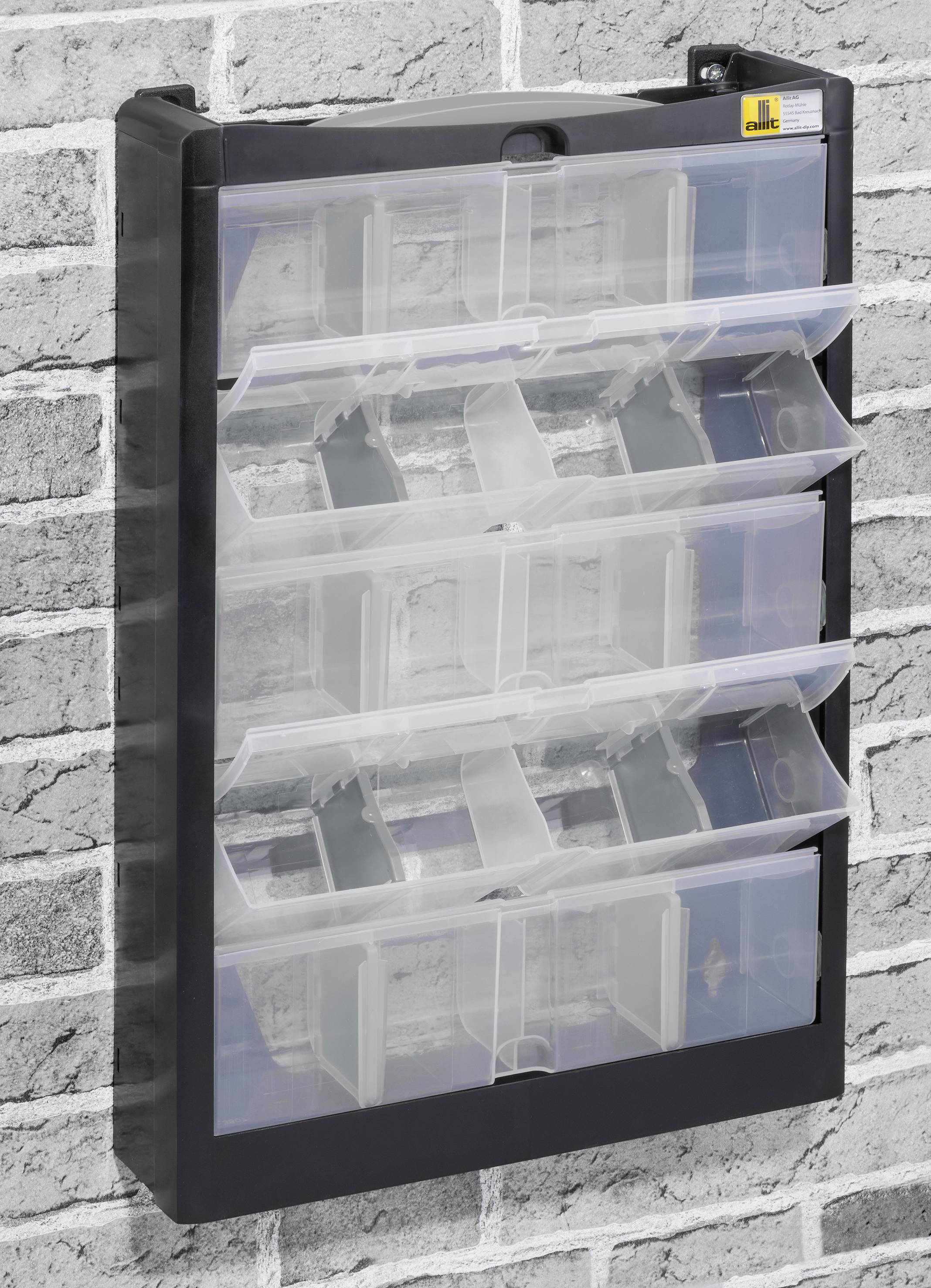 Allit 466250 Kleinteilmagazin (B x H x T) 300 x 465 x 80mm Schwarz, Grau 1St.