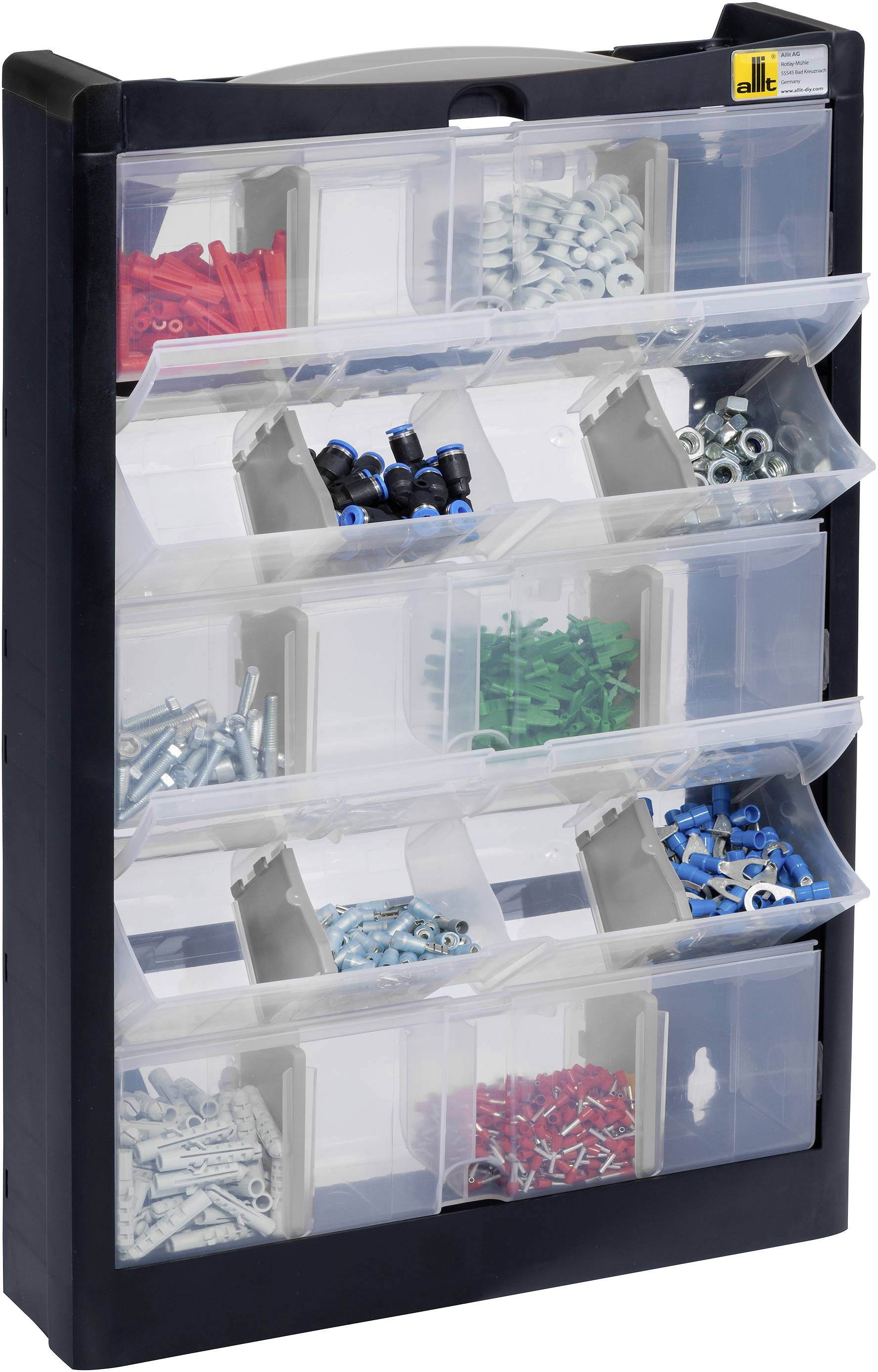 Allit 466250 Kleinteilmagazin (B x H x T) 300 x 465 x 80mm Schwarz, Grau 1St.