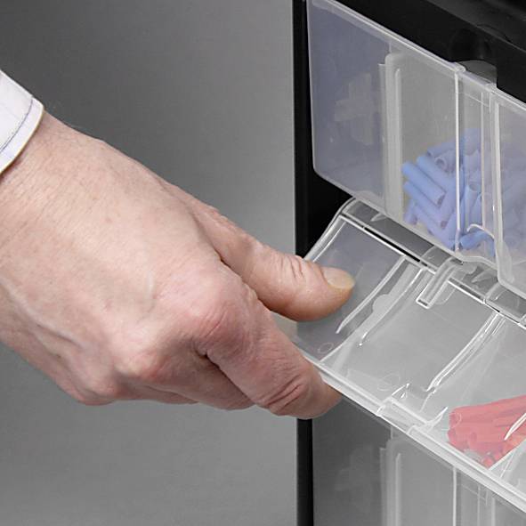 Allit 466250 Kleinteilmagazin (B x H x T) 300 x 465 x 80mm Schwarz, Grau 1St.