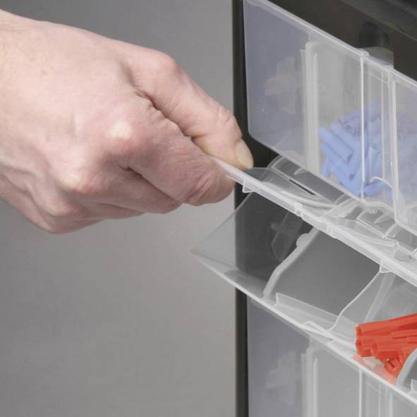 Allit 466250 Kleinteilmagazin (B x H x T) 300 x 465 x 80mm Schwarz, Grau 1St.