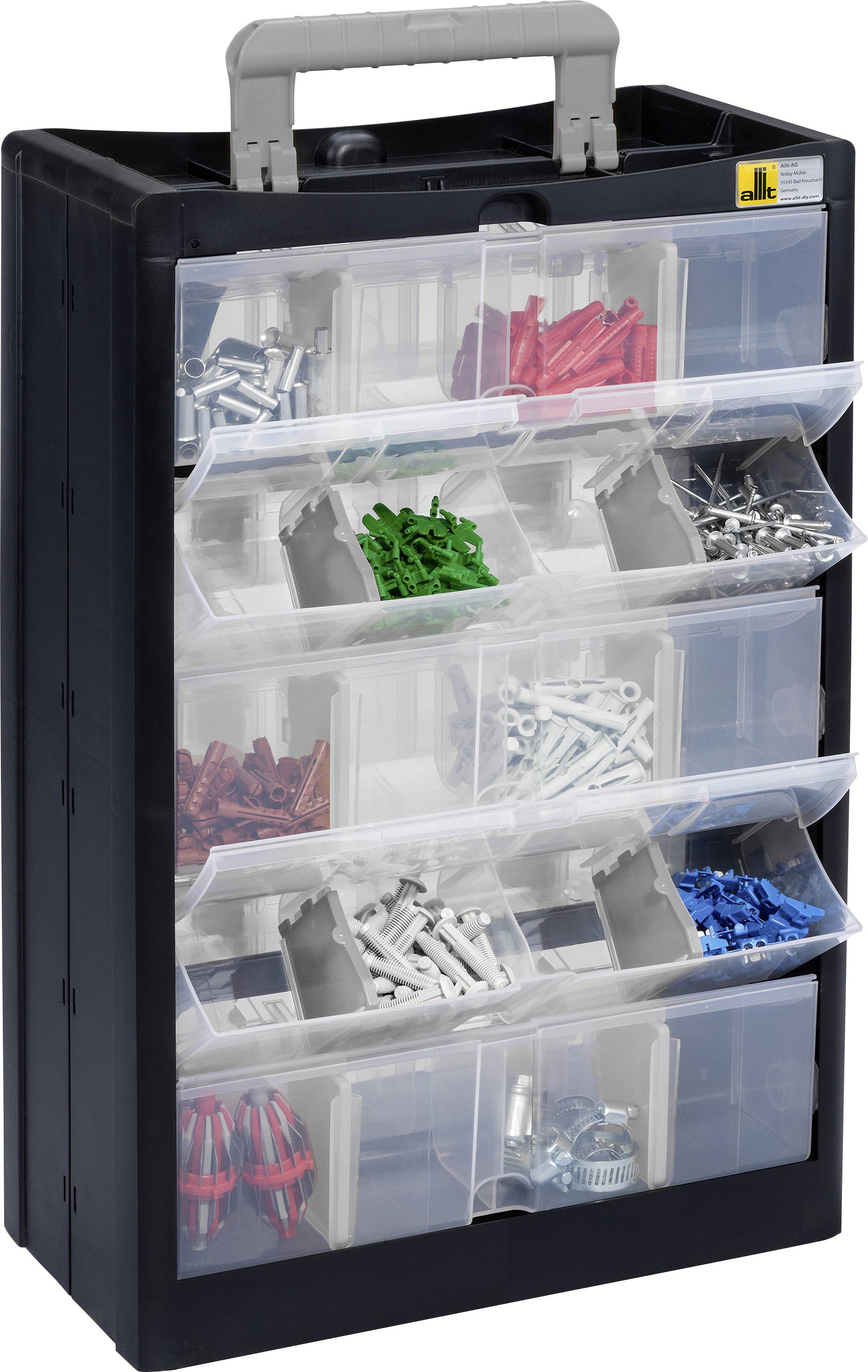 Allit 466260 Kleinteilmagazin VarioPlus DrawBox C 40 (B x H x T) 300 x 465 x 155mm Schwarz, Grau 1St.