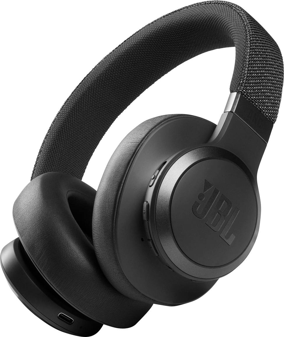 JBL LIVE 660 NC Over Ear Kopfhörer Bluetooth®, kabelgebunden Schwarz Noise Cancelling Headset, Klang-Personalisierung, Lautstärkeregelung