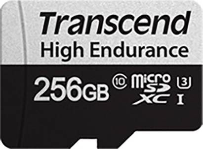 Transcend High Endurance MicroSD-Karte mit 256GB Speicherkapazität.