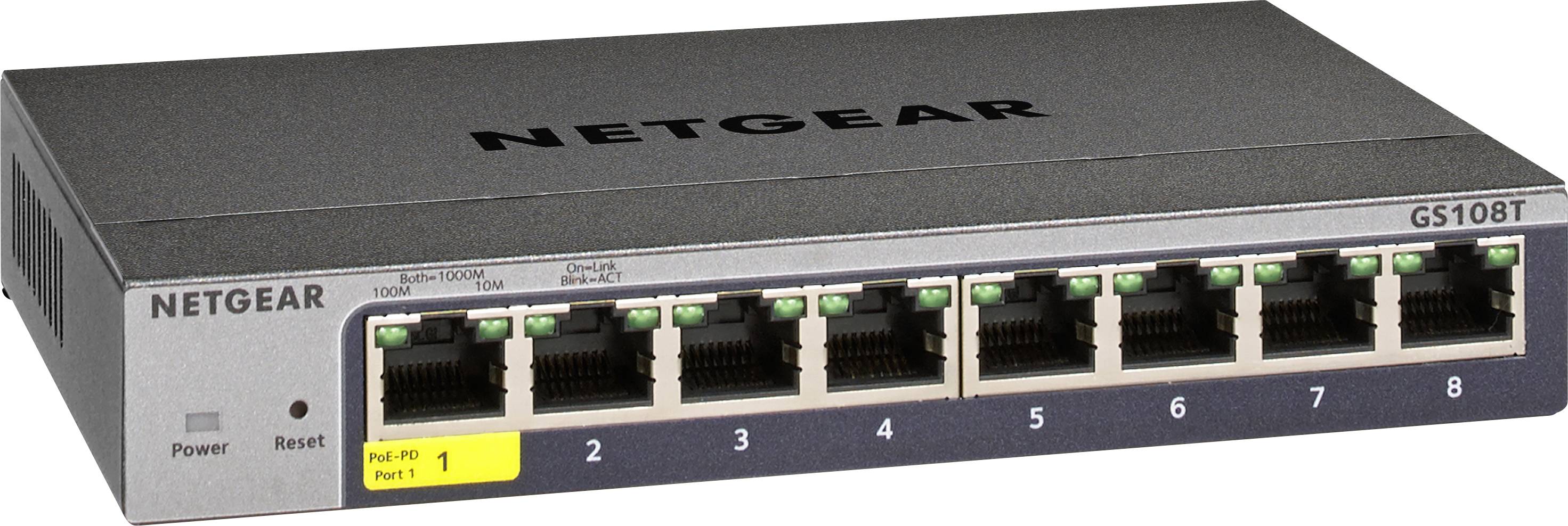 NETGEAR GS108Tv3 Netzwerk Switch GS108T-300PES 8 Port 1 GBit/s