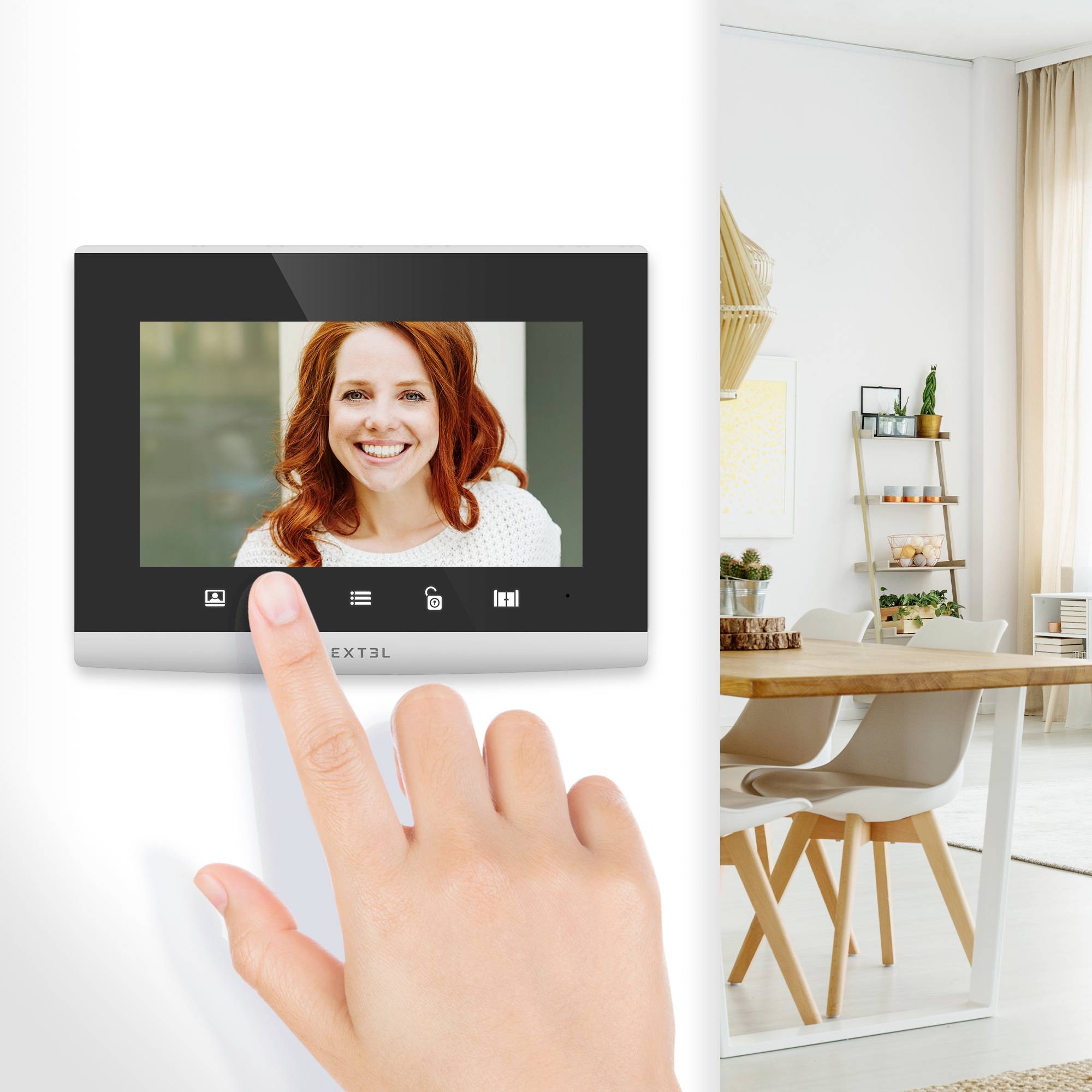 Extel CODE Connect Video-Türsprechanlage WLAN Komplett-Set Schwarz, Glas