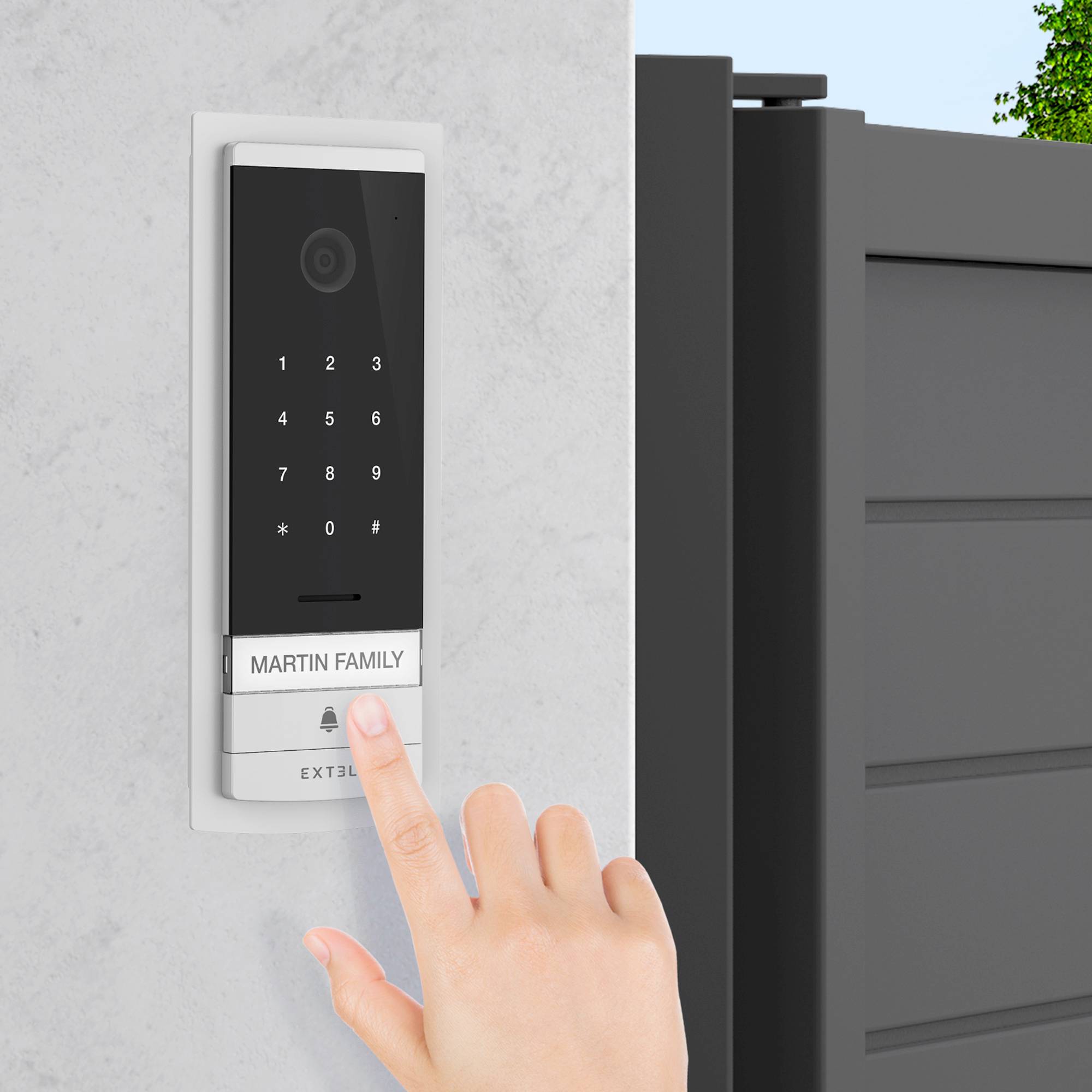 Extel CODE Connect Video-Türsprechanlage WLAN Komplett-Set Schwarz, Glas