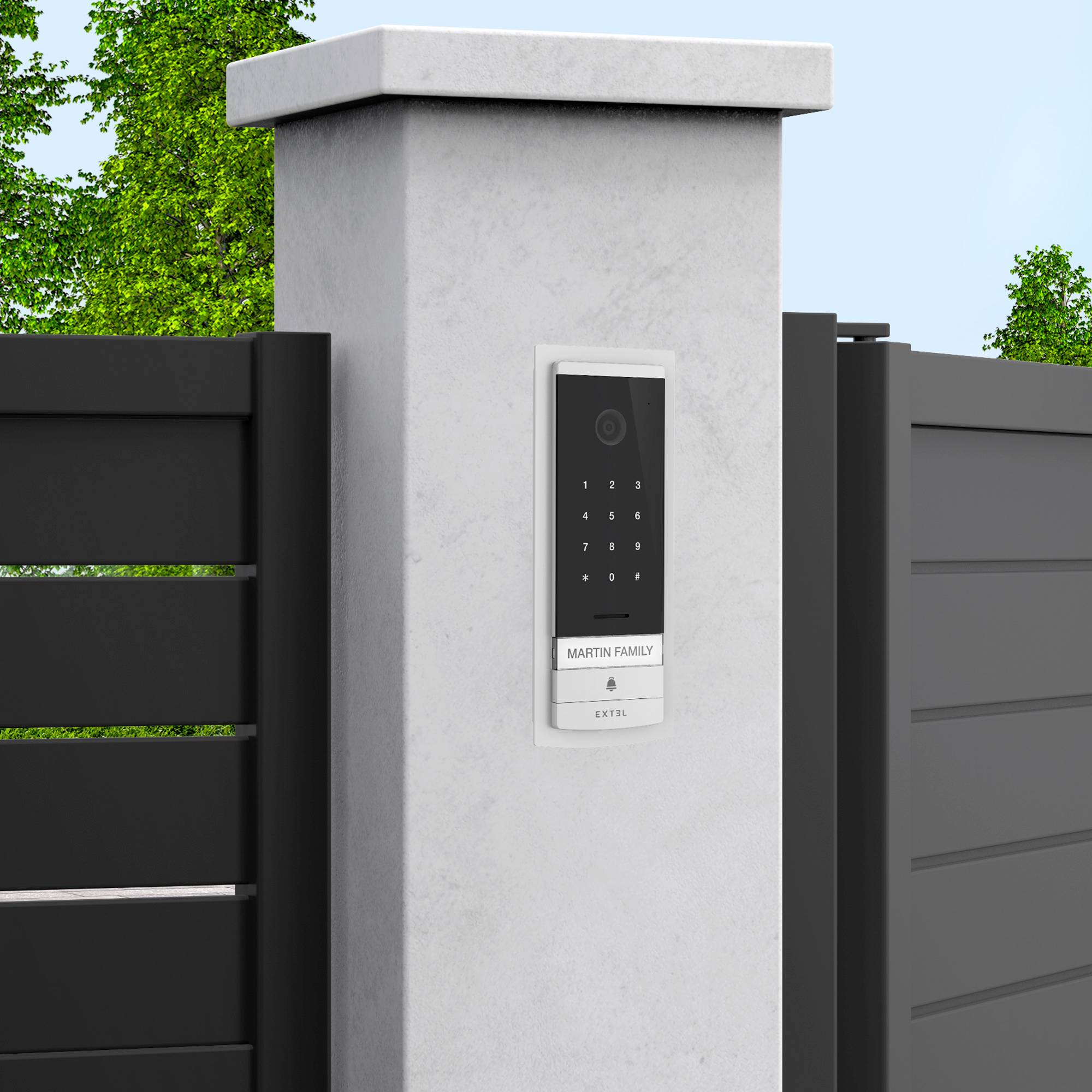 Extel CODE Connect Video-Türsprechanlage WLAN Komplett-Set Schwarz, Glas