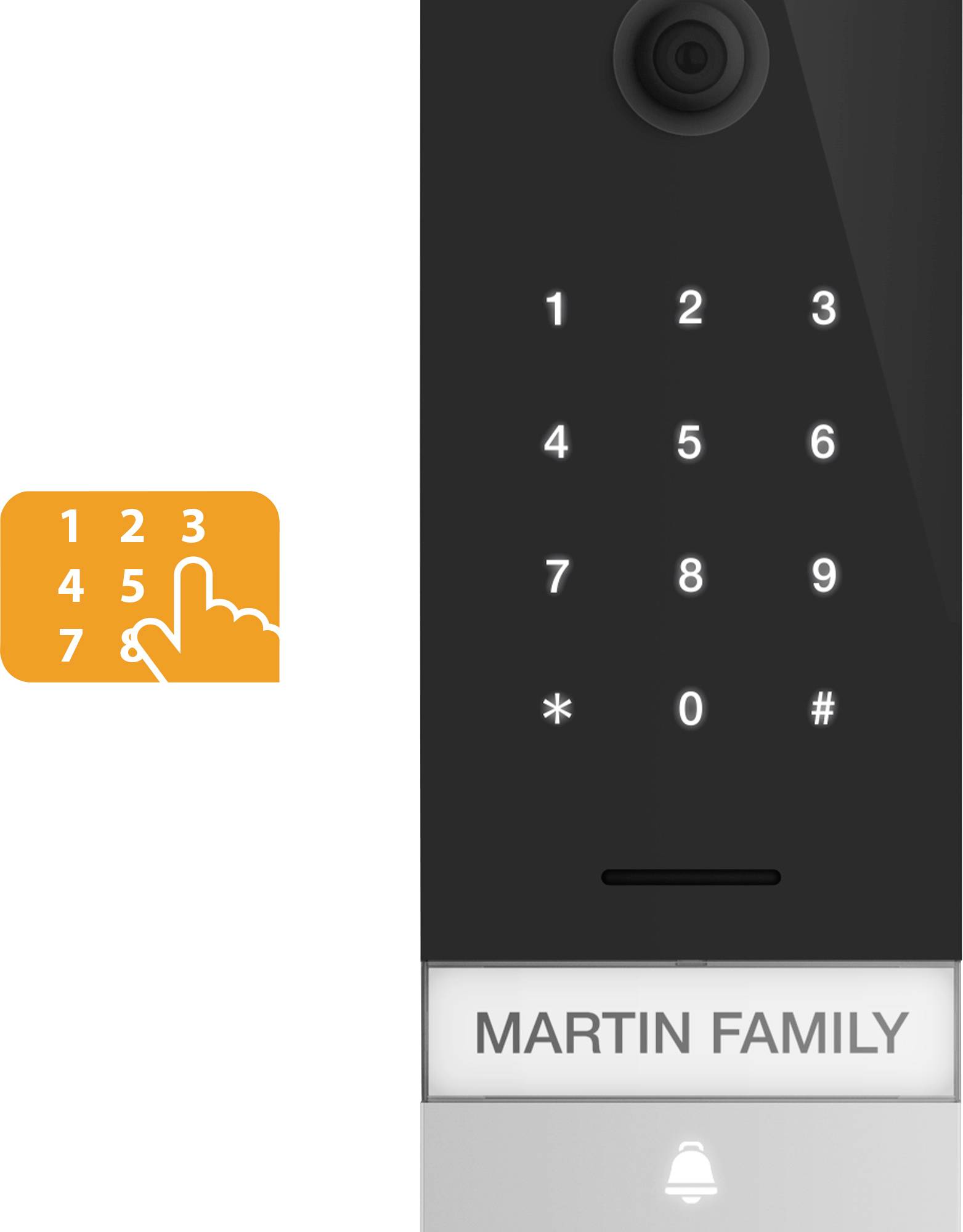 Extel CODE Connect Video-Türsprechanlage WLAN Komplett-Set Schwarz, Glas