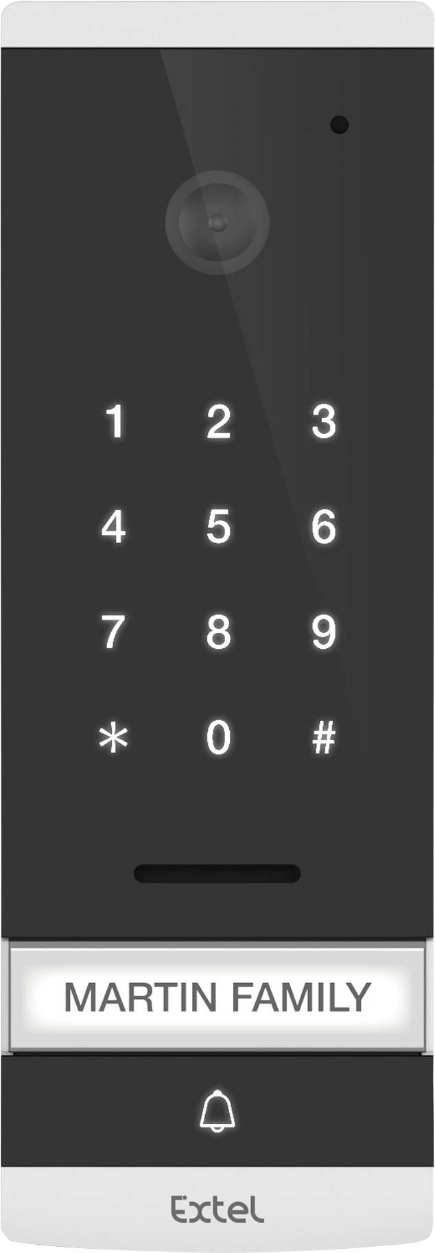 Extel CODE Video-Türsprechanlage Kabelgebunden Komplett-Set 1 Familienhaus Glas, Schwarz