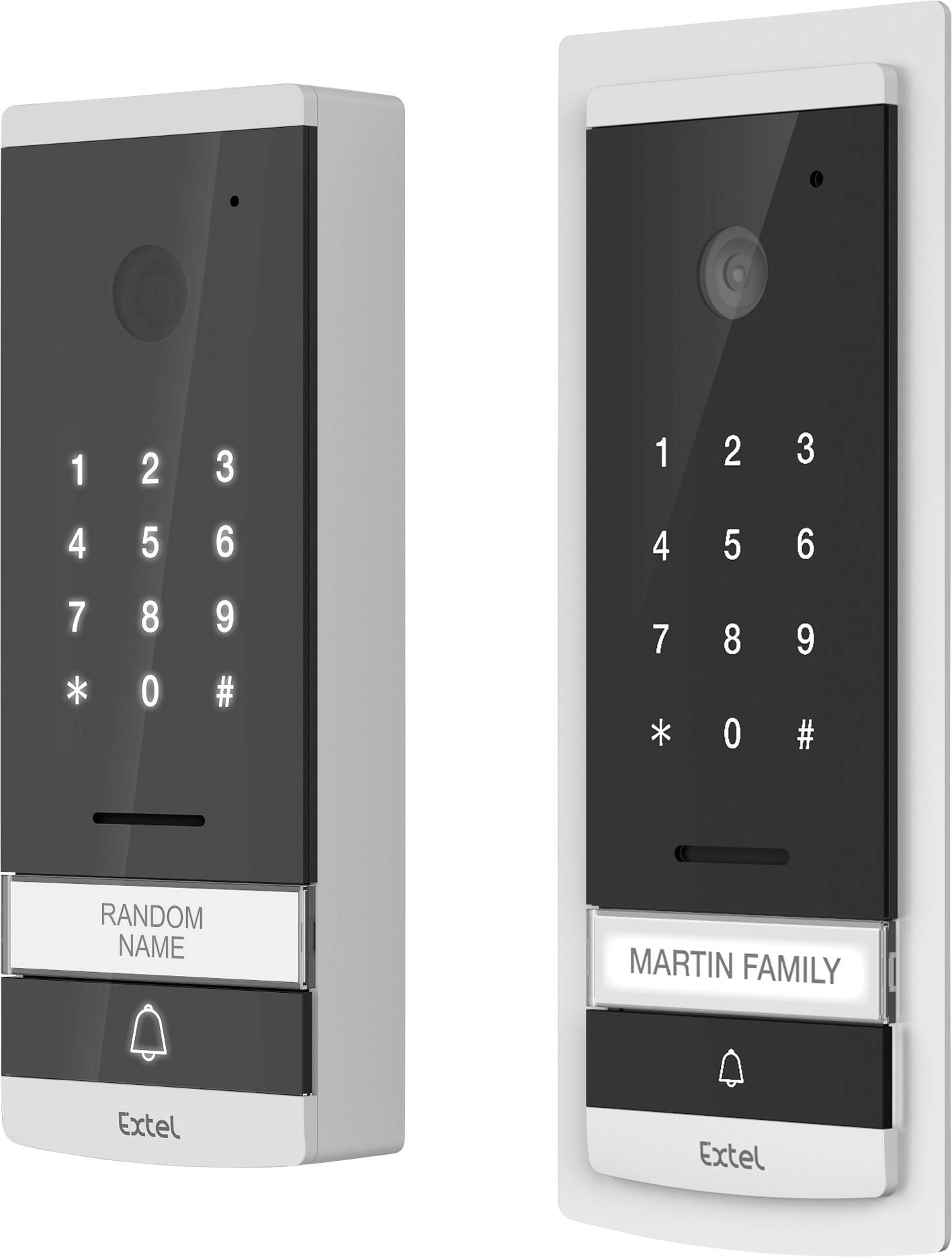 Extel CODE Video-Türsprechanlage Kabelgebunden Komplett-Set 1 Familienhaus Glas, Schwarz