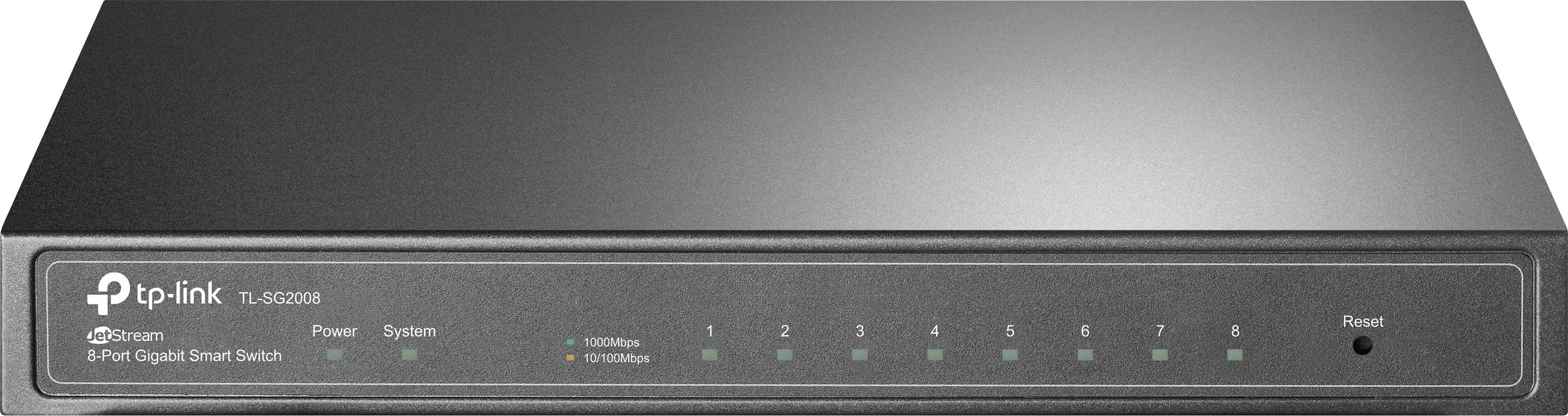 TP-LINK TL-SG2008 JetStream-8-Port-Gigabit-Smart-Switch Netzwerk Switch 8 Port 10 / 100 / 1000 MBit/s