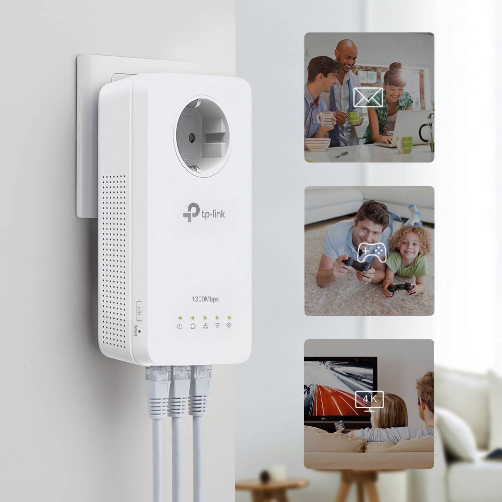 TP-LINK AV1300-AC1200-Gigabit-WLAN-Powerline-KIT Powerline WLAN Starter Kit TL-WPA8631P KIT 1300 MBit/s