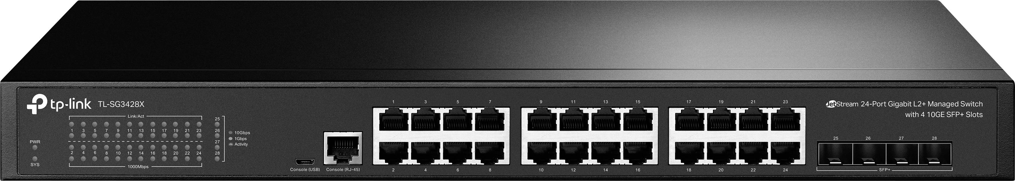 TP-LINK JetStream TL-SG3428X - V1 Netzwerk Switch 24 + 4 Port 10 / 100 / 1000 MBit/s