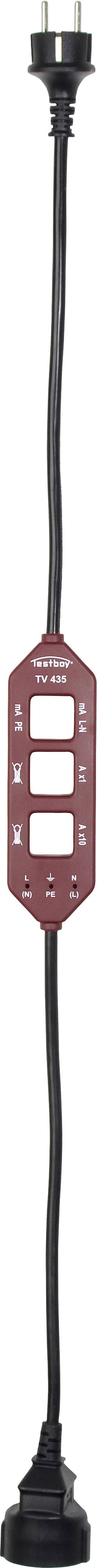 Testboy TV 435 Messadapter Schutzkontakt-Stecker - Schutzkontakt-Kupplung Rot