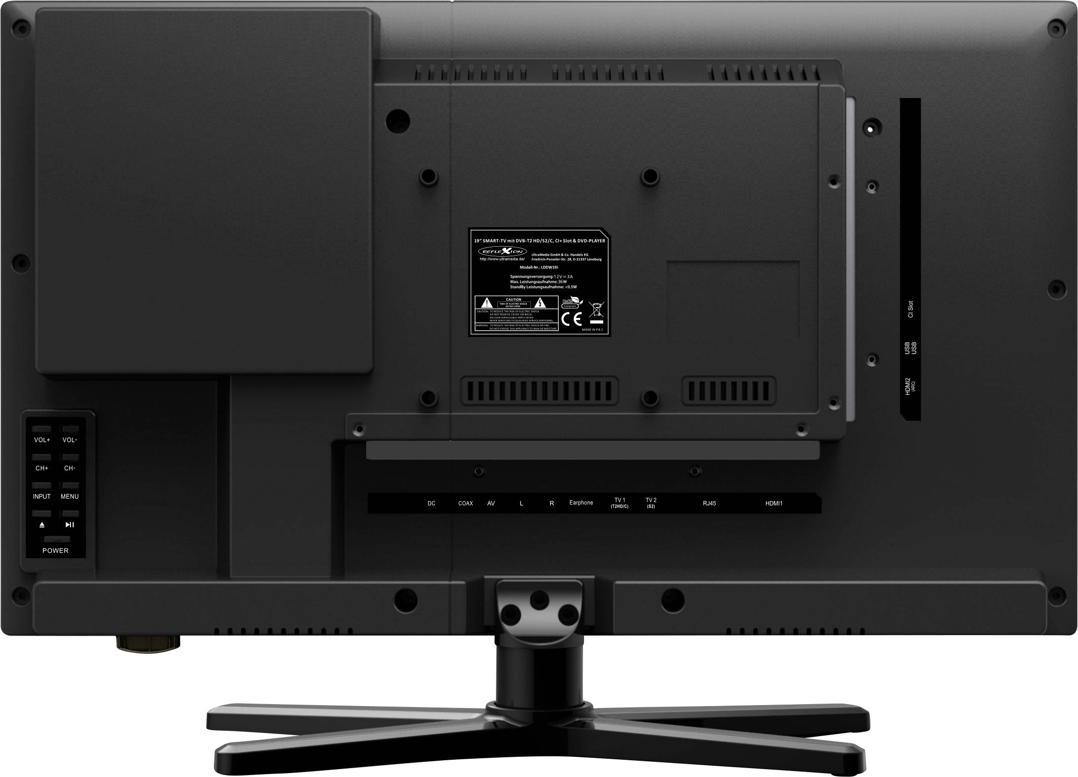 Reflexion LED-TV 47 cm 18.5 Zoll EEK F (A - G) DVB-C, DVB-S2, DVB-T2, DVB-T2 HD, DVD-Player, HD ready, PVR ready, Smart TV, WLAN, CI+ Schwarz