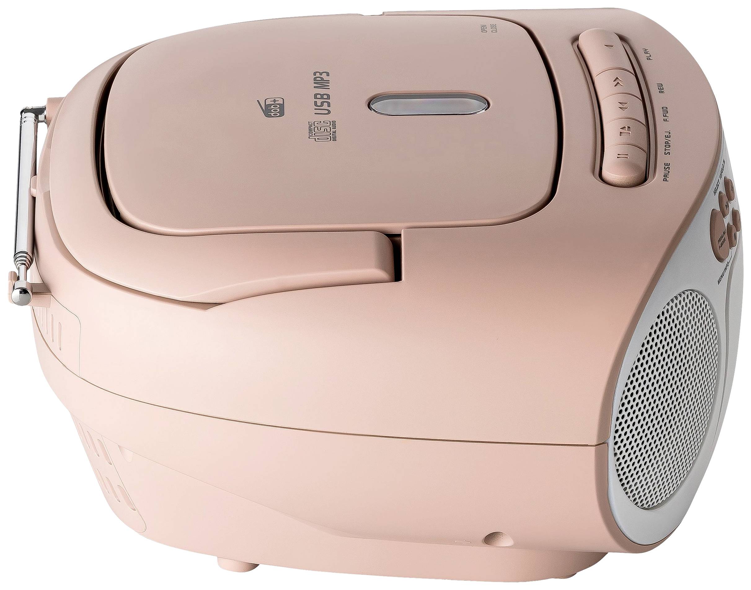 Reflexion CD-Radio DAB+, DAB, UKW AUX, CD, Kassette, USB Weiß, Pink