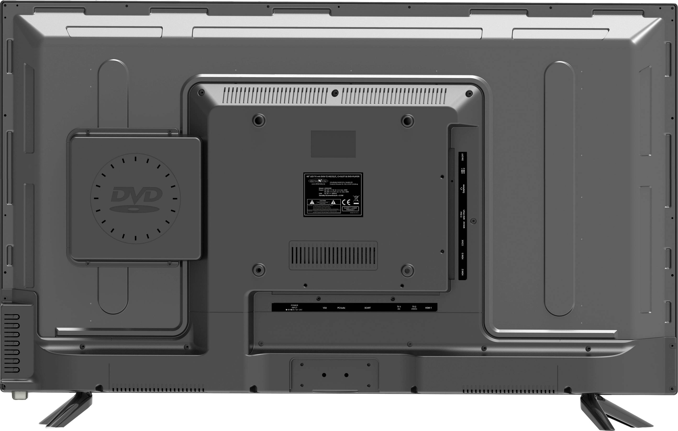 Reflexion LED-TV 100 cm 40 Zoll EEK F (A - G) DVB-C, DVB-S2, DVB-T2, DVB-T2 HD, DVD-Player, Full HD, PVR ready, CI+ Schwarz