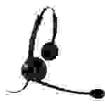 Plusonic 5512-5.2P Telefon On Ear Headset kabelgebunden Stereo Schwarz