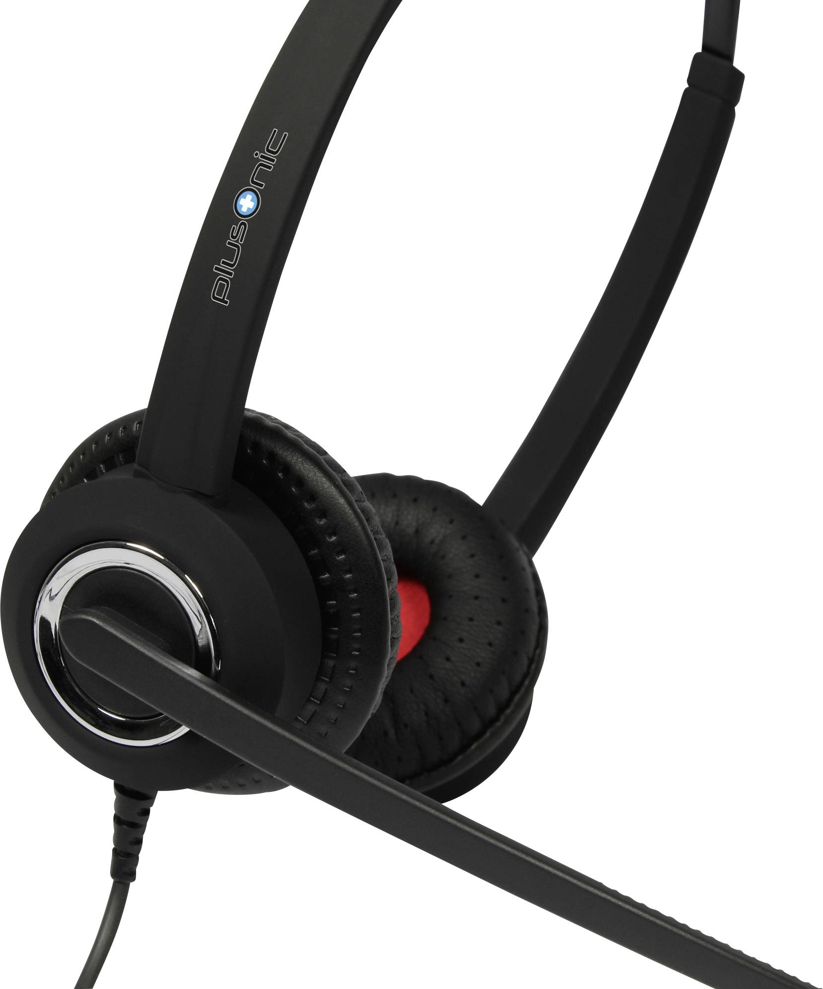 plusonic 6337-10.2P_BBB On Ear Headset kabelgebunden Stereo Schwarz Telefon