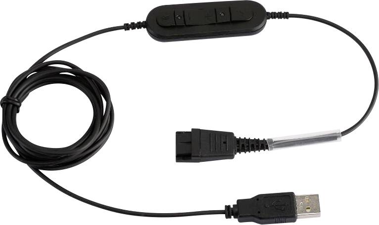 plusonic 100-002-USB Headset-Kabel 1.00 m Schwarz