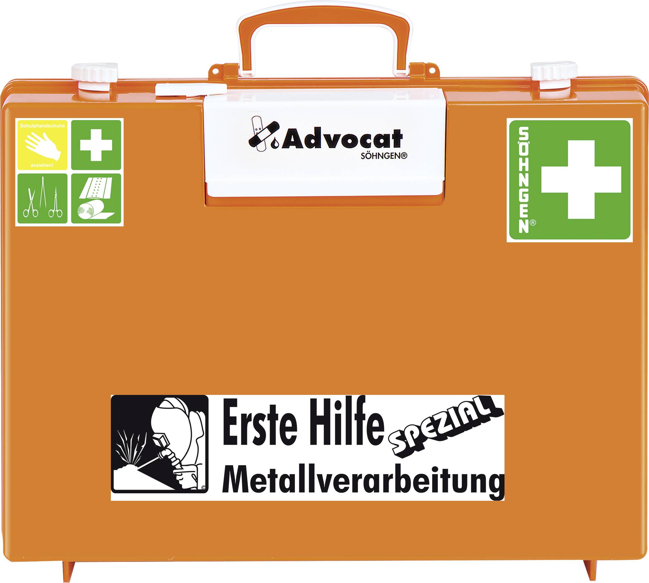 SÖHNGEN® Erste-Hilfe-Koffer Advocat Metallverarbeitung, gemäß DIN13157, orange