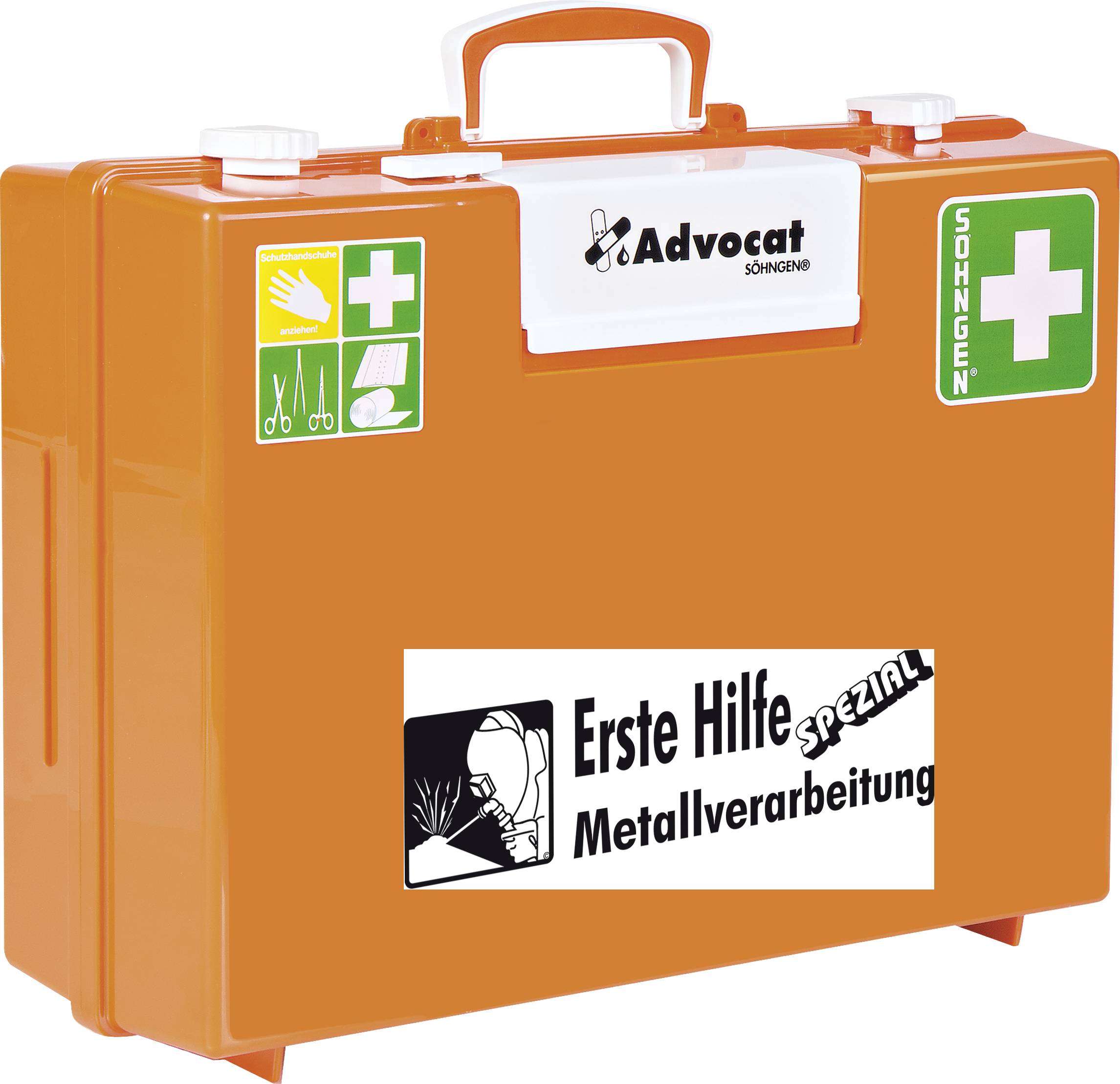 SÖHNGEN® Erste-Hilfe-Koffer Advocat Metallverarbeitung, gemäß DIN13157, orange
