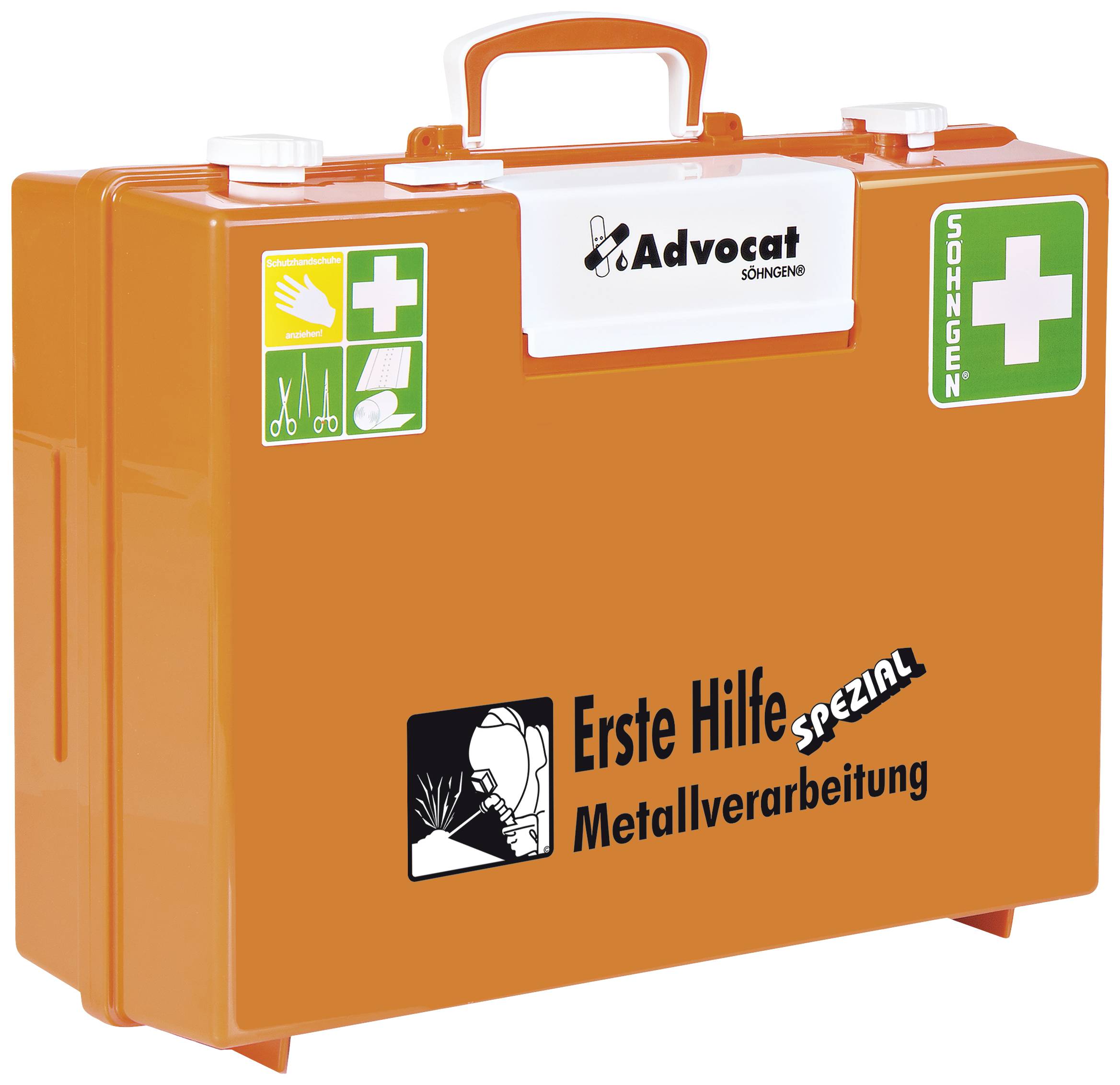 SÖHNGEN® Erste-Hilfe-Koffer Advocat Metallverarbeitung, gemäß DIN13157, orange