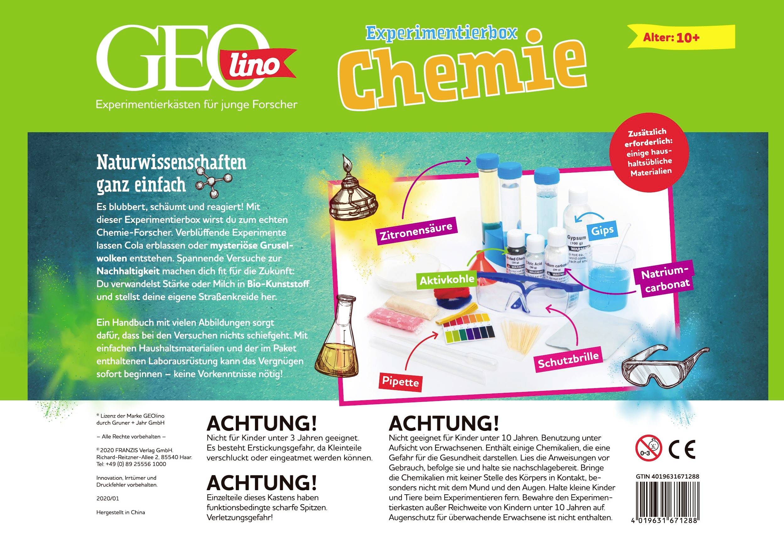 Franzis Verlag GEOlino Chemie 67128 Experimentier-Box ab 10 Jahre