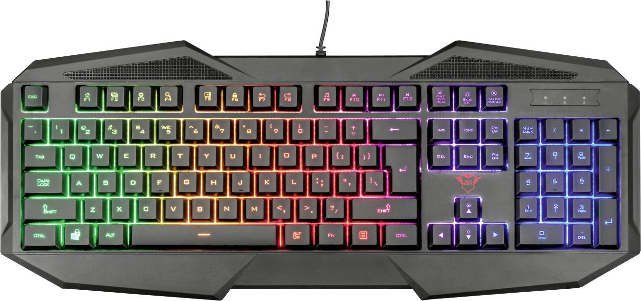 Trust GXT830RW AVONN Kabelgebunden Gaming-Tastatur Deutsch, QWERTZ Schwarz Beleuchtet, mit numerischer Tastatur, Multimediatasten