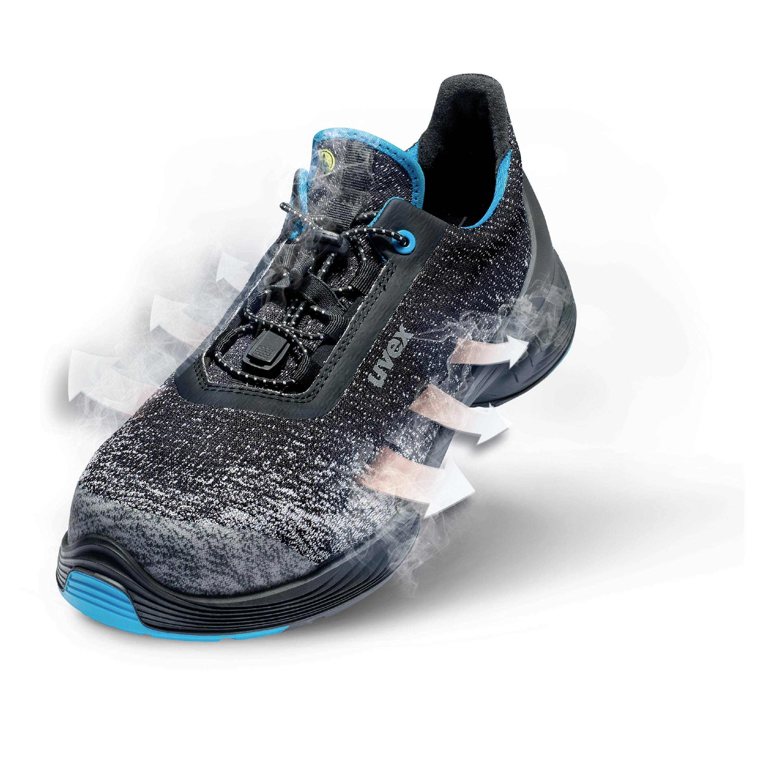 Uvex 6834 PU/TPU 6834242 Sicherheitshalbschuh S1P Schuhgröße (EU): 42 Schwarz, Blau 1 Paar