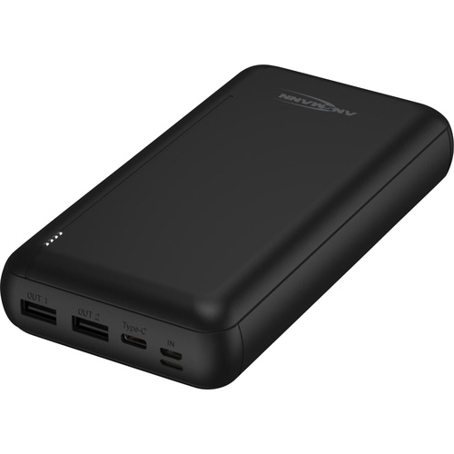 Ansmann PB212 Powerbank 30000 mAh Smart IC LiPo Micro USB, USB-C®, Lightning Schwarz Statusanzeige