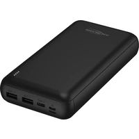 Ansmann PB212 Powerbank 30000 mAh Smart IC LiPo Micro USB, USB-C®, Lightning Schwarz Statusanzeige Ansmann PB212 Powerbank 30000 mAh Smart IC LiPo Micro USB, USB-C®, Lightning Schwarz Statusanzeige