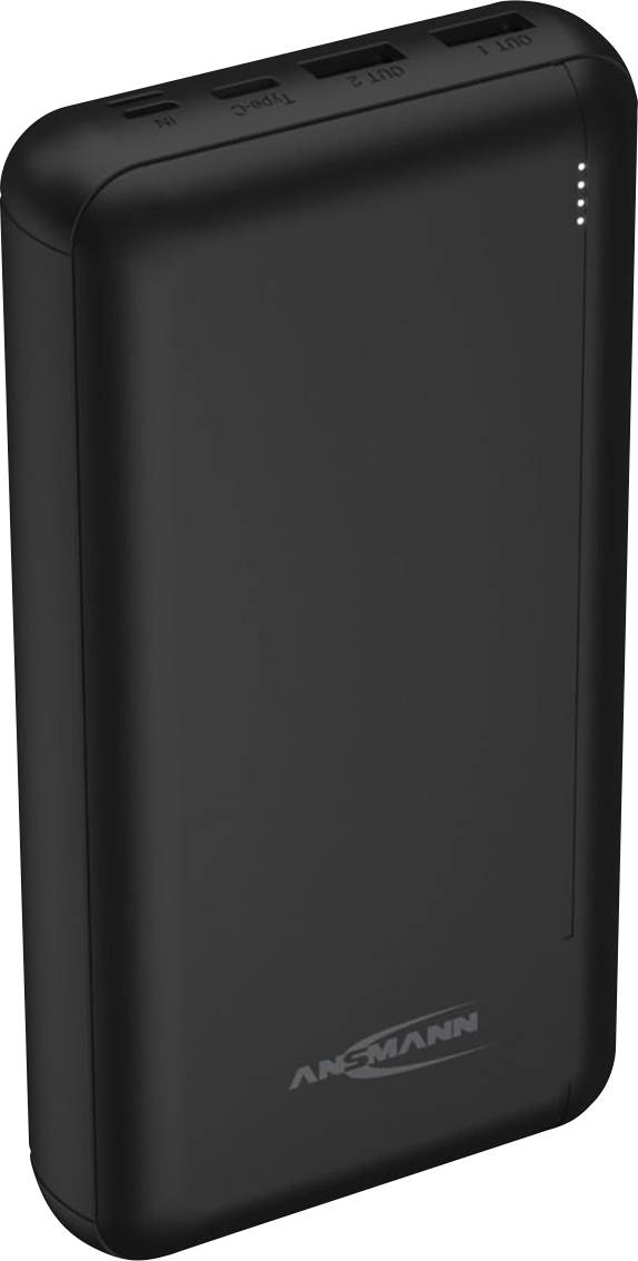 Ansmann PB212 Powerbank 30000 mAh Smart IC LiPo Micro USB, USB-C®, Lightning Schwarz Statusanzeige
