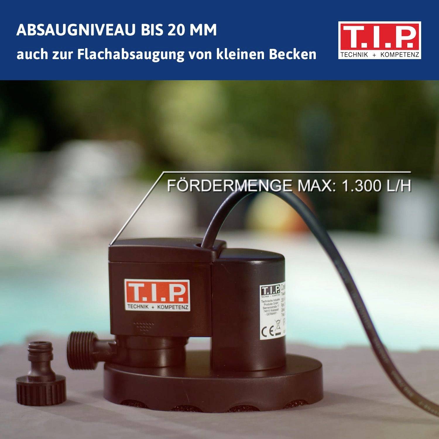 T.I.P. - Technische Industrie Produkte 30441 CoverOne 1500 AUT Poolpumpe 1300 l/h 1.6m