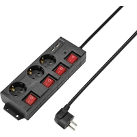 Sygonix RF-4737788 Steckdosenleiste mit Schalter Schwarz Schutzkontakt 1St. Sygonix RF-4737788 Steckdosenleiste mit Schalter Schwarz Schutzkontakt 1St.