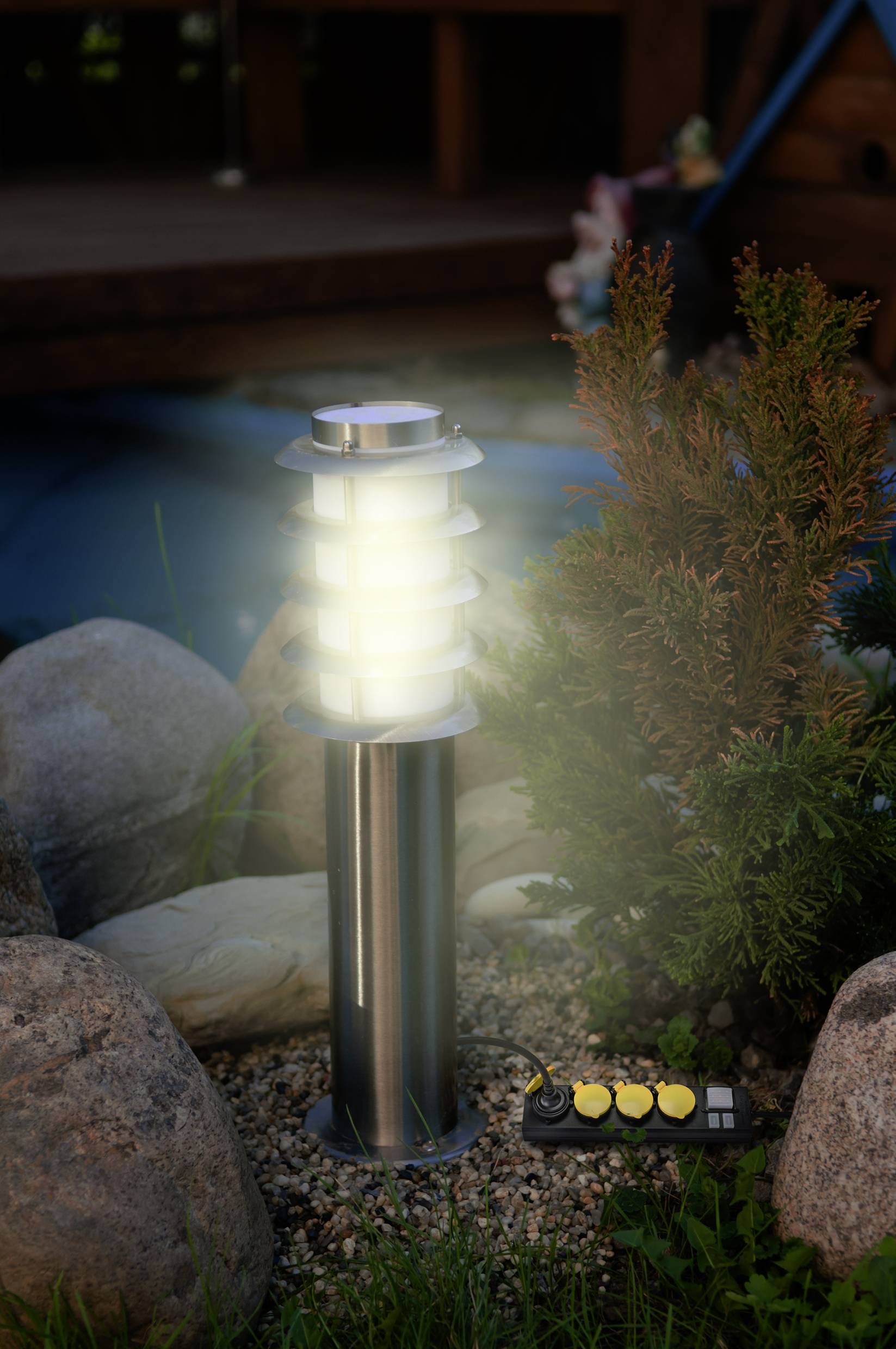 Sygonix RF-4737806 Steckdosenleiste mit Schalter Schwarz, Gelb Schutzkontakt 1St.