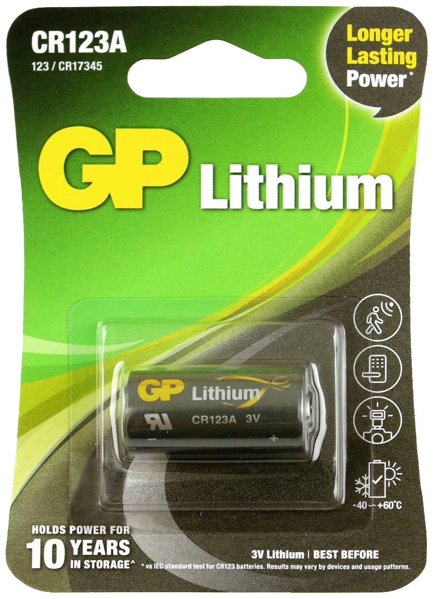 GP Batteries GPCR123AECO043C1 Fotobatterie CR-123A Lithium 1400 mAh 3 V 1 St.