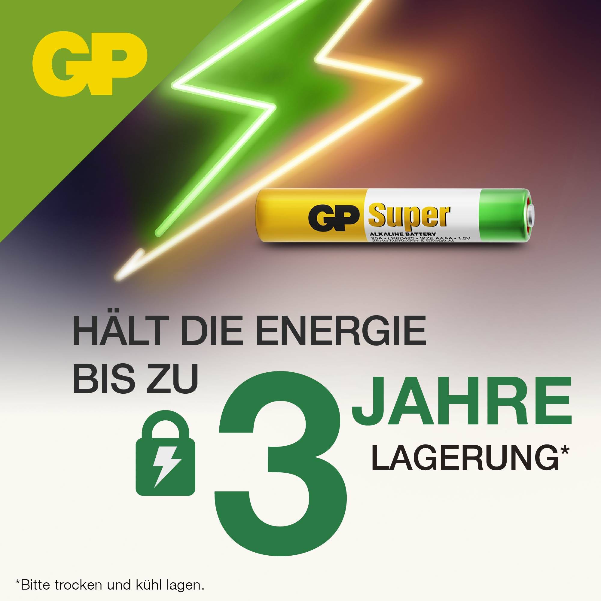 GP Super Mini (AAAA)-Batterie Mini (AAAA) Alkali-Mangan 1.5V 2St.